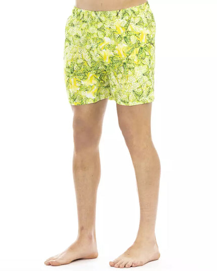 Just Cavalli Green Polyester Men Swim Short