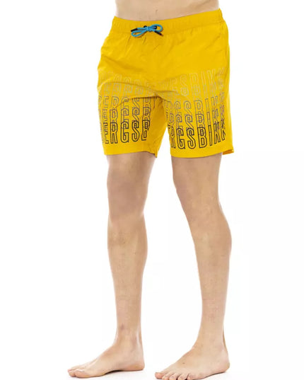 Bikkembergs Yellow Polyester Men Swim Shorts