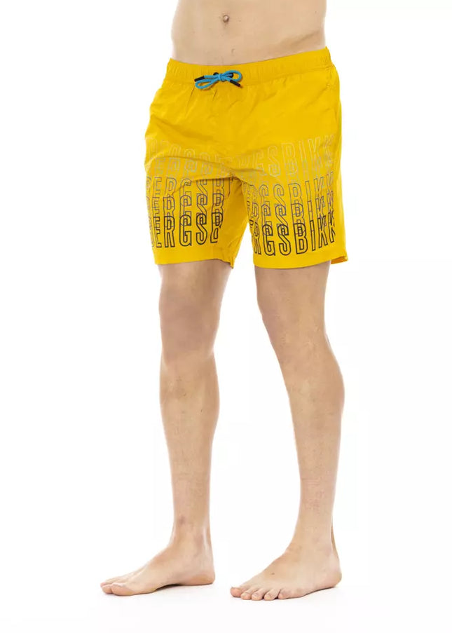 Bikkembergs Yellow Polyester Men Swim Shorts