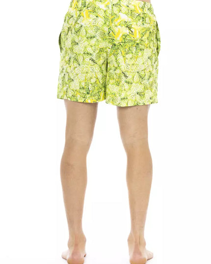 Just Cavalli Green Polyester Men Swim Short