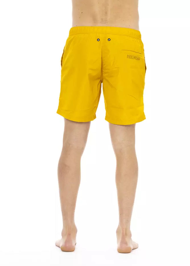 Bikkembergs Yellow Polyester Men Swim Shorts