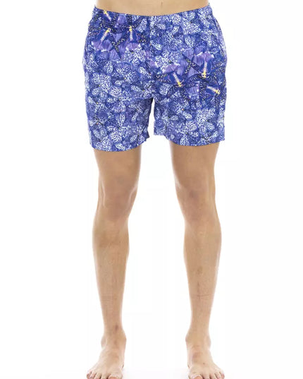 Just Cavalli Light Blue Polyester Men Swimwear