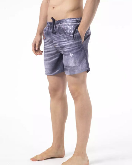 Just Cavalli Blue Polyester Men Swim Short