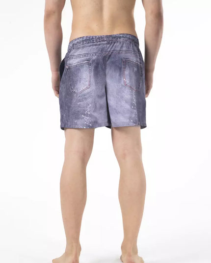 Just Cavalli Blue Polyester Men Swim Short