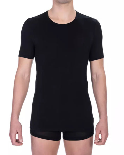 Bikkembergs Black Viscose Men T-Shirt