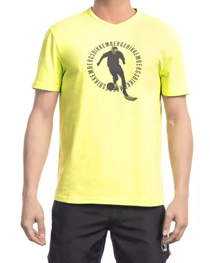 Bikkembergs Yellow Cotton Men T-Shirt