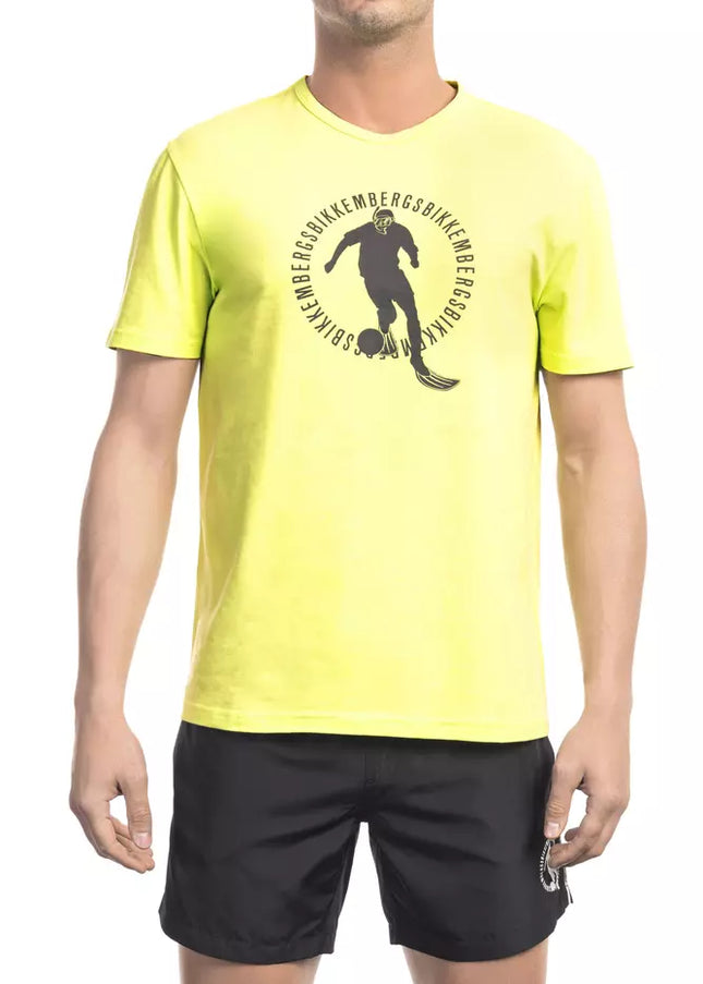 Bikkembergs Yellow Cotton Men T-Shirt