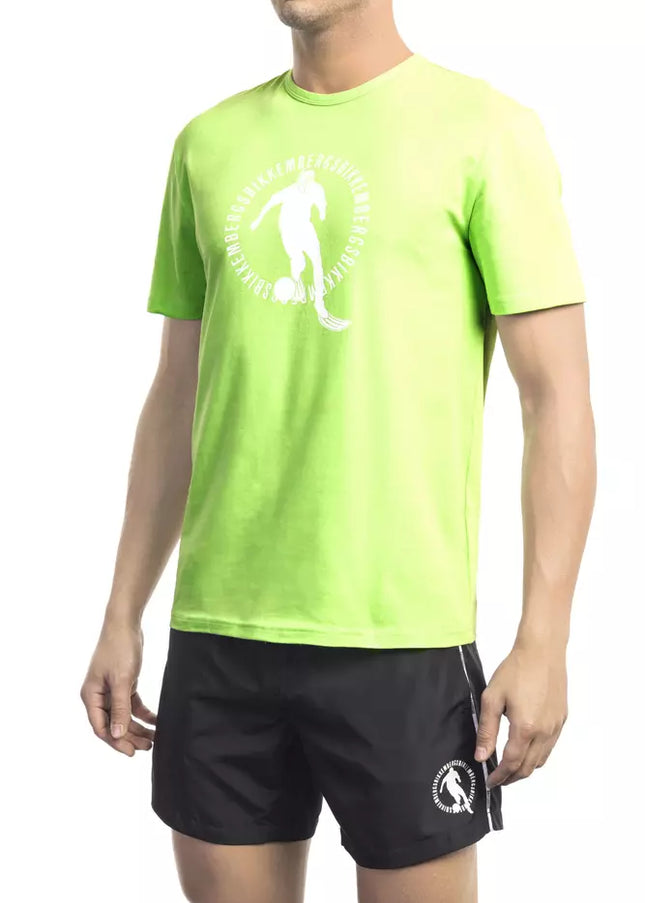 Bikkembergs Green Cotton Men T-Shirt