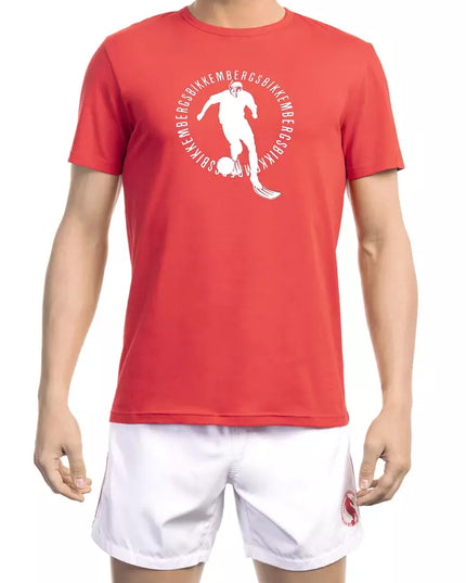 Bikkembergs Red Cotton Men T-Shirt