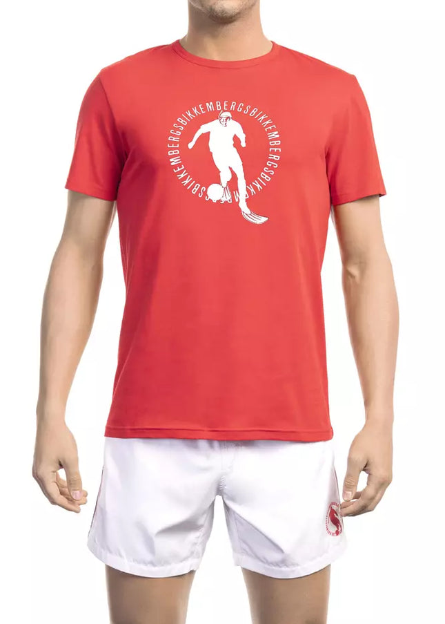 Bikkembergs Red Cotton Men T-Shirt