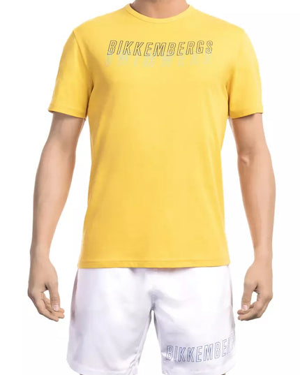 Bikkembergs Yellow Cotton Men T-Shirt