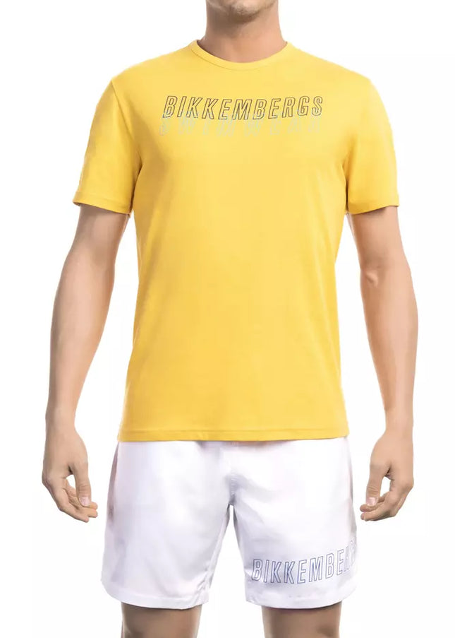 Bikkembergs Yellow Cotton Men T-Shirt