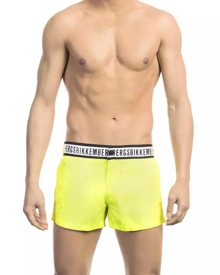 Bikkembergs Yellow Polyamide Men Swim Shorts