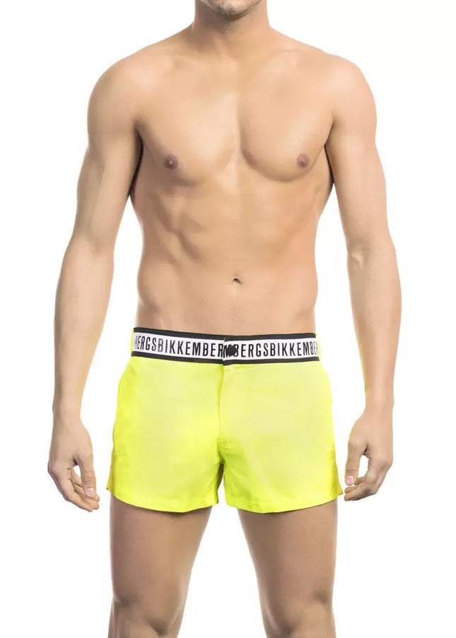 Bikkembergs Yellow Polyamide Men Swim Shorts