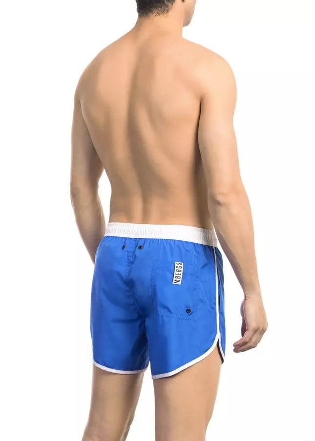 Bikkembergs Blue Polyester Men Swim Short