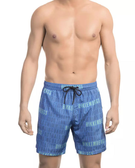 Bikkembergs Blue Polyester Men Swim Short