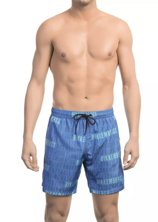 Bikkembergs Blue Polyester Men Swim Short