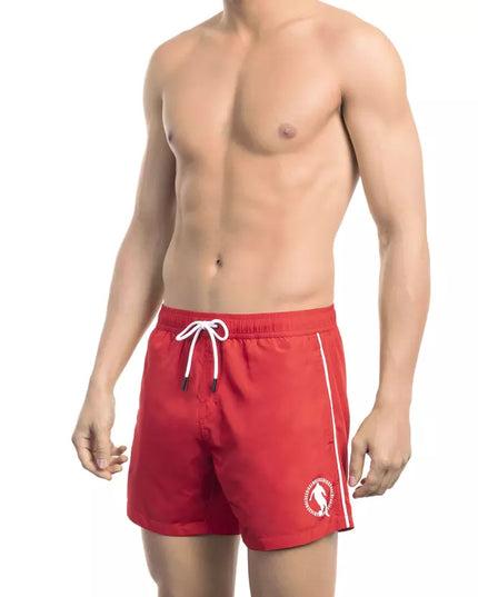 Bikkembergs Red Polyester Men Swim Short