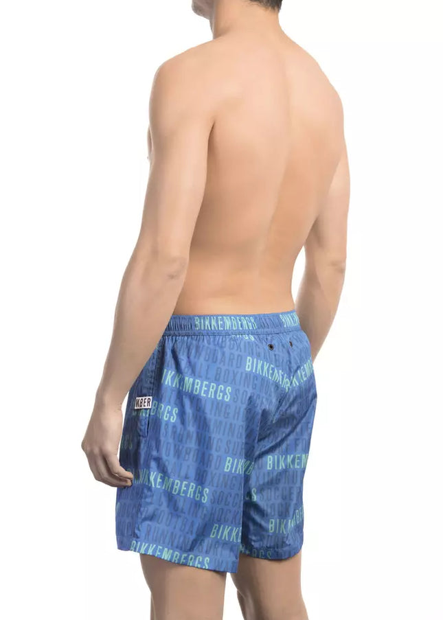 Bikkembergs Blue Polyester Men Swim Short