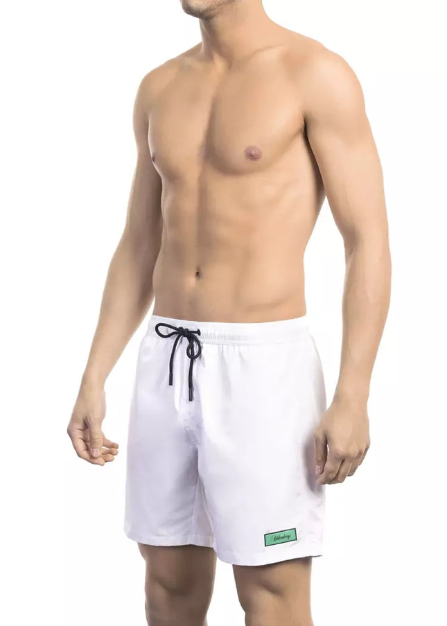 Bikkembergs White Polyester Men Swim Short