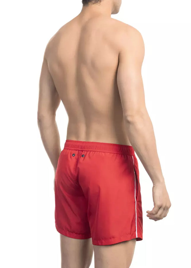 Bikkembergs Red Polyester Men Swim Short