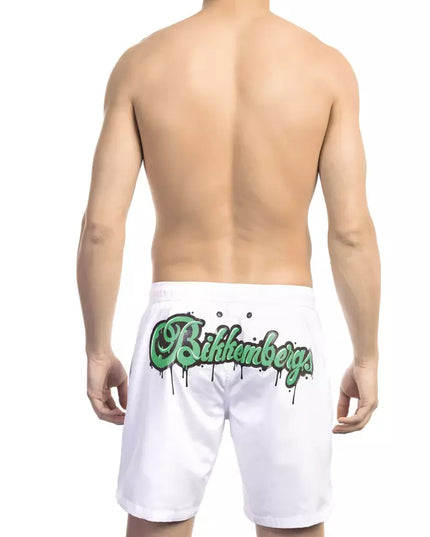 Bikkembergs White Polyester Men Swim Short