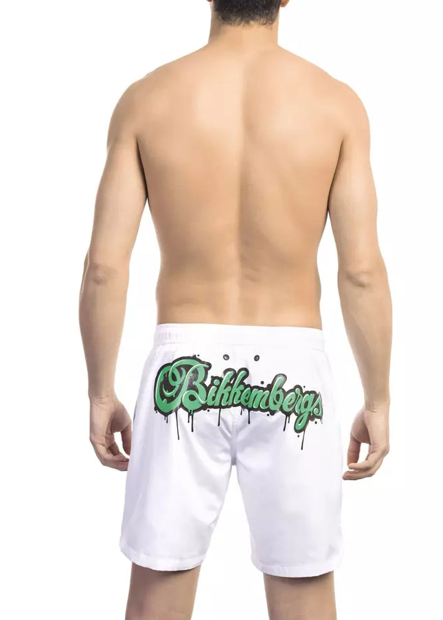 Bikkembergs White Polyester Men Swim Short