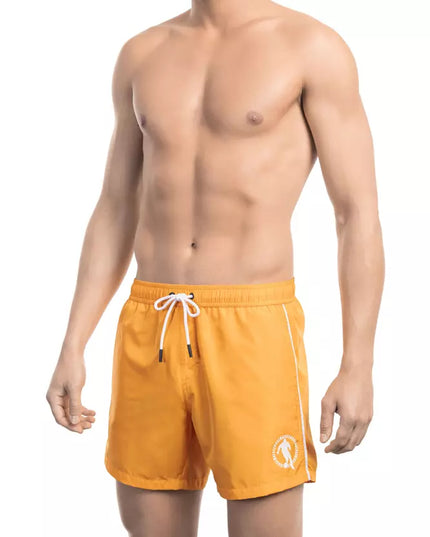 Bikkembergs "Orange Polyester Men Swim Short"