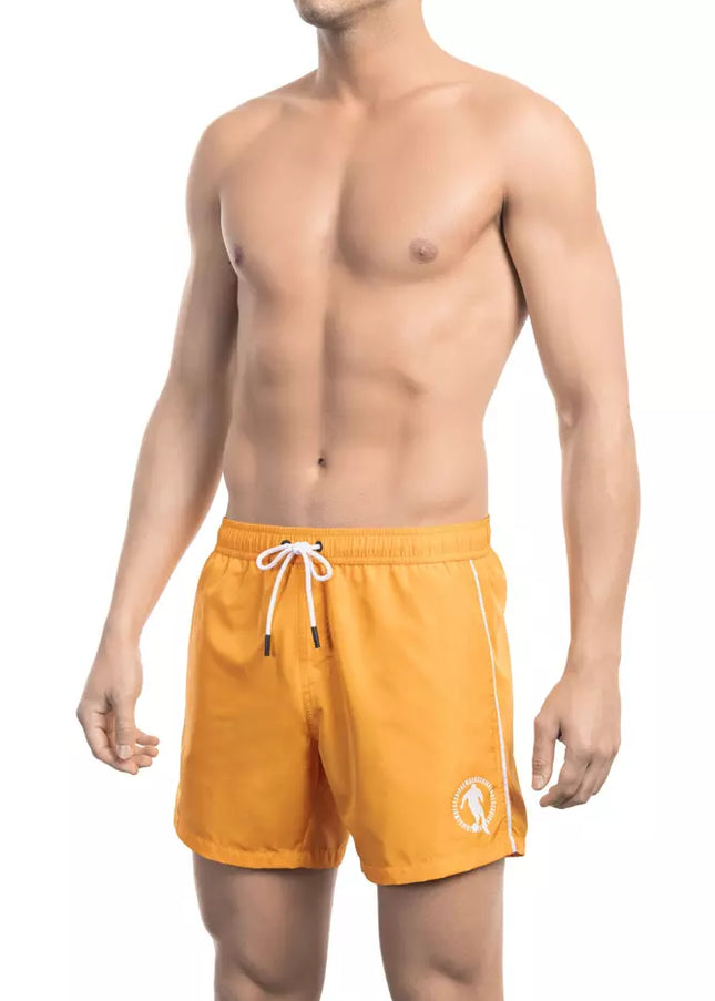 Bikkembergs "Orange Polyester Men Swim Short"