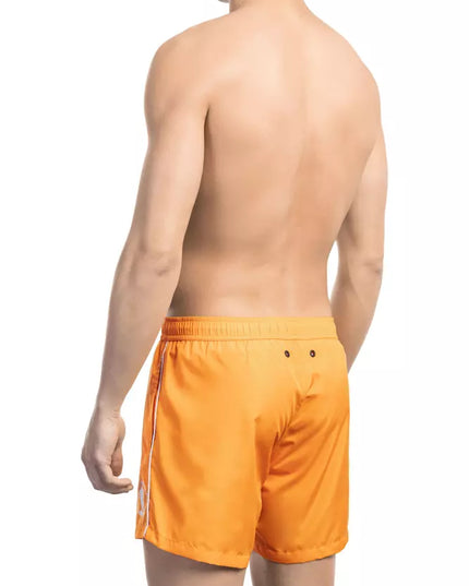 Bikkembergs "Orange Polyester Men Swim Short"