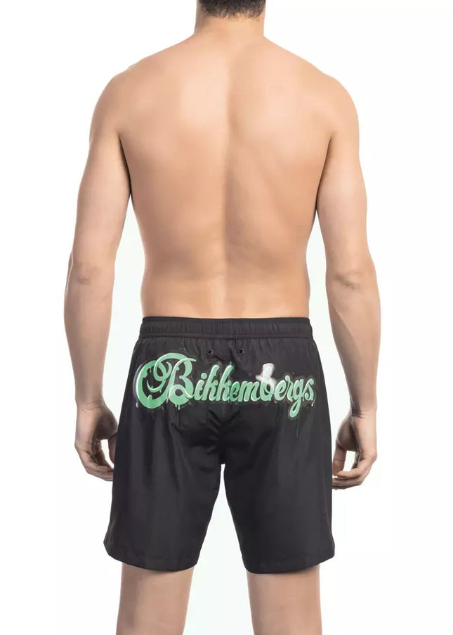 Bikkembergs Black Polyester Men Swim Short