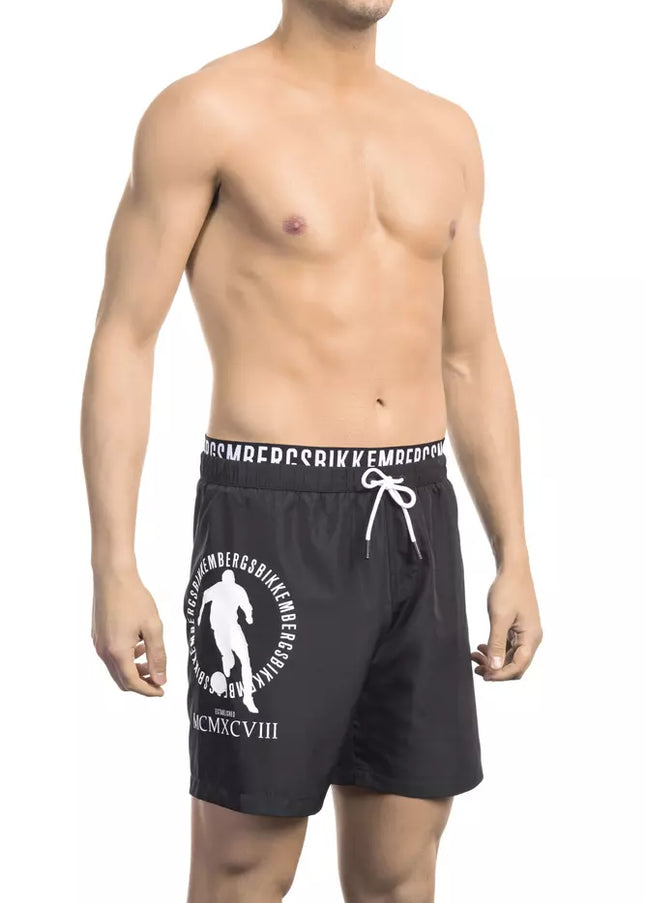 Bikkembergs Black Polyester Men Swim Short