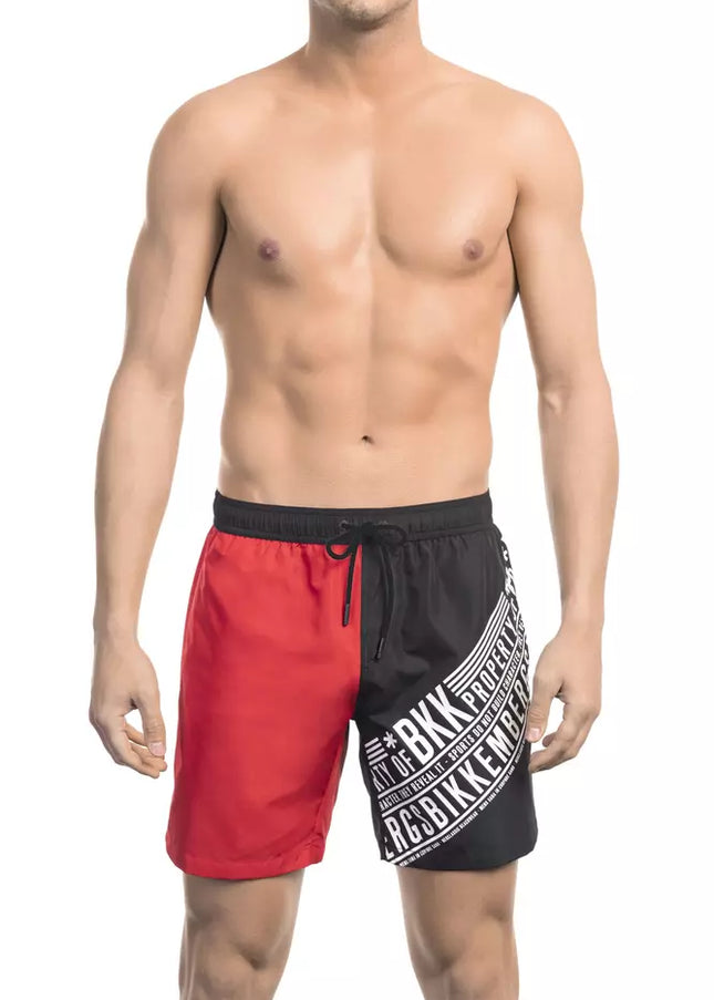 Bikkembergs Red Polyester Men Swim Short