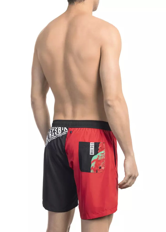 Bikkembergs Red Polyester Men Swim Short