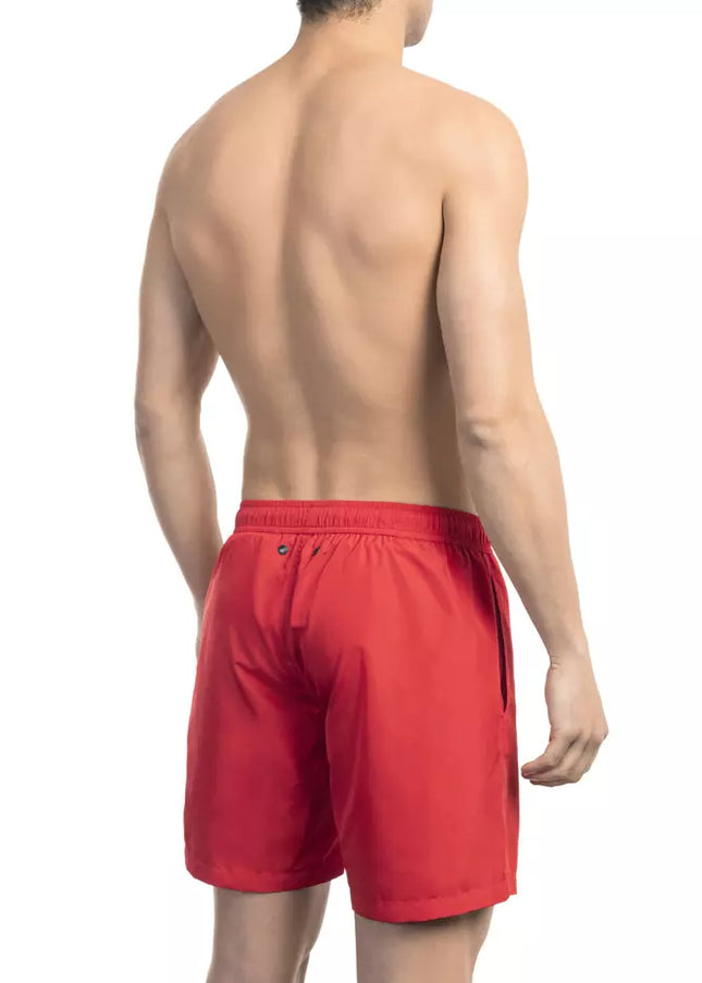 Bikkembergs Red Polyester Men Swim Short