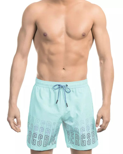 Bikkembergs Light Blue Polyester Men Swim Short