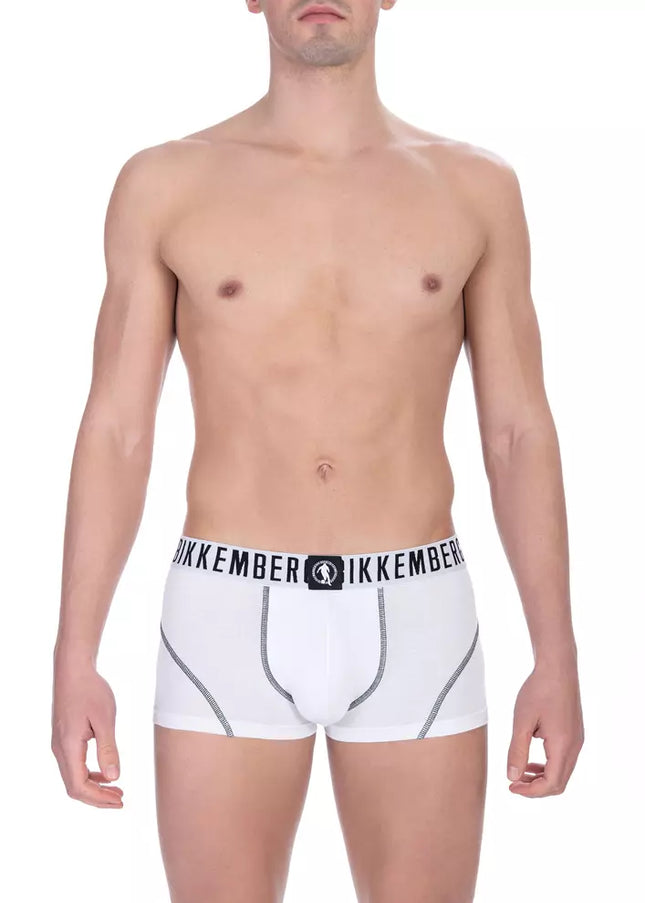 Bikkembergs White Cotton Men Trunk