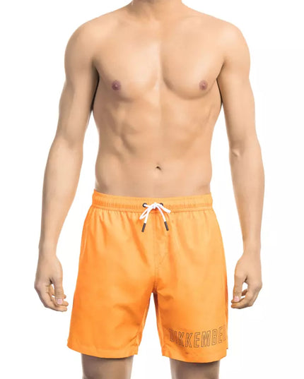 Bikkembergs Orange Polyester Men Swim Short