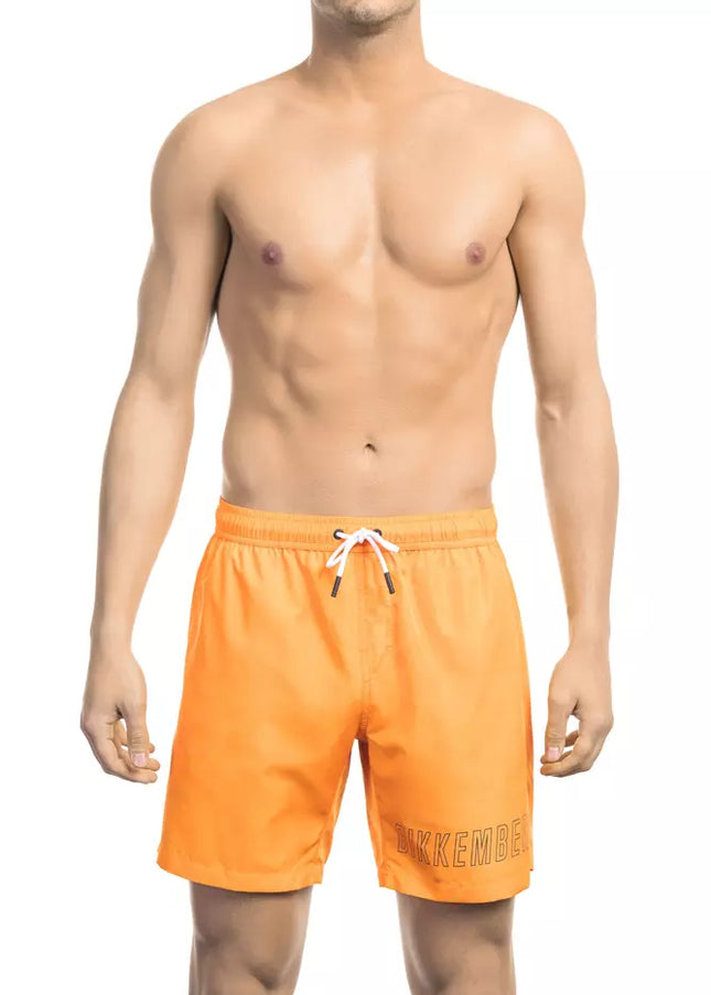 Bikkembergs Orange Polyester Men Swim Short