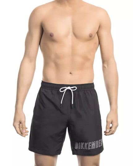 Bikkembergs Black Polyester Men Swim Shorts