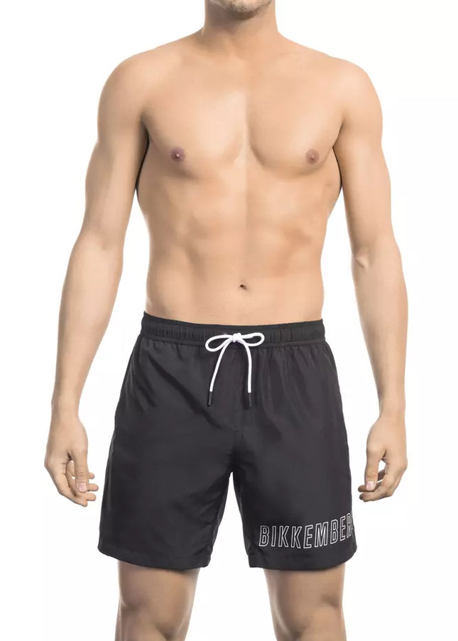 Bikkembergs Black Polyester Men Swim Shorts