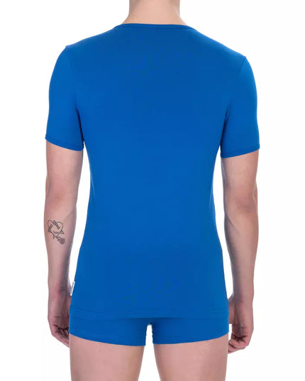 Bikkembergs Blue Cotton Men T-Shirt