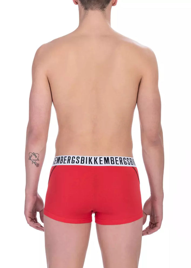 Bikkembergs Red Cotton Men Underwear Trunk Twin Pack