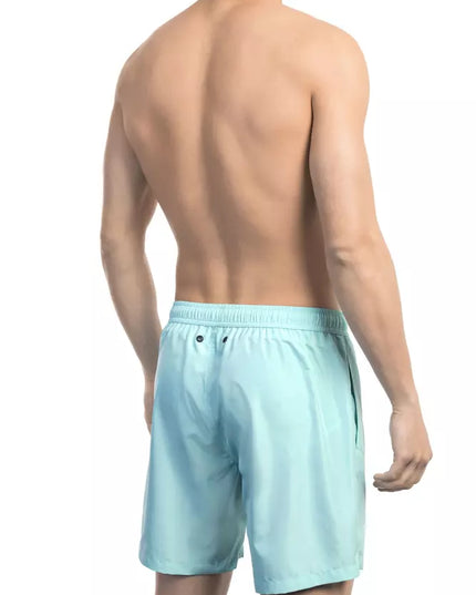 Bikkembergs Light Blue Polyester Men Swim Short