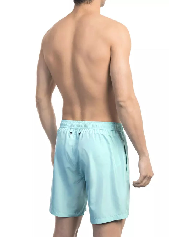 Bikkembergs Light Blue Polyester Men Swim Short