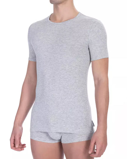 Bikkembergs Gray Cotton Men T-Shirt