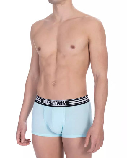 Bikkembergs Light Blue Cotton Men Underwear Trunk Pack