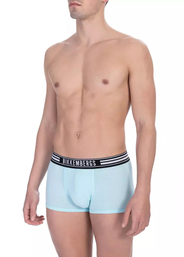 Bikkembergs Light Blue Cotton Men Underwear Trunk Pack