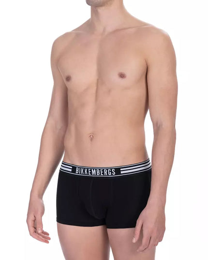 Bikkembergs Black Cotton Men Underwear Trunk Pack