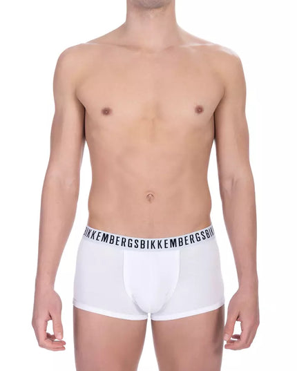 Bikkembergs White Cotton Men Underwear Trunk Pack